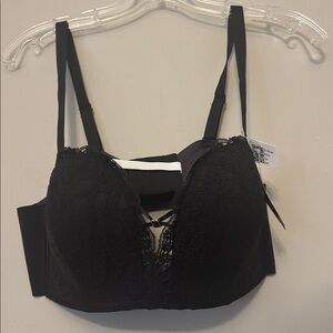 Deyllo Women's Balconette Push-Up Bra (Black, 38C)